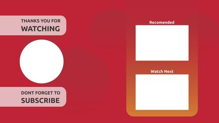 Animated End Screen Template Design, Suitable for Suitable for Channel with all content end screen template