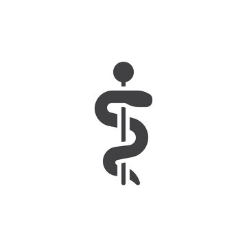 Staff of asclepius vector icon