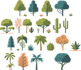 set of trees vector