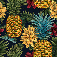 Seamless pineapple pattern
