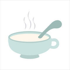 hot soup flat icon. food icon in modern material design style for web and mobile use