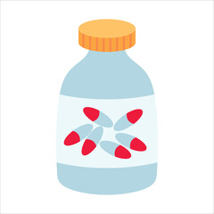 Flat design isolated vector prescription bottle icon for web and mobile apps