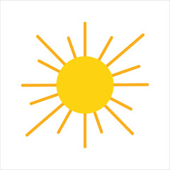 Sun with rays line icon design. Vector illustration