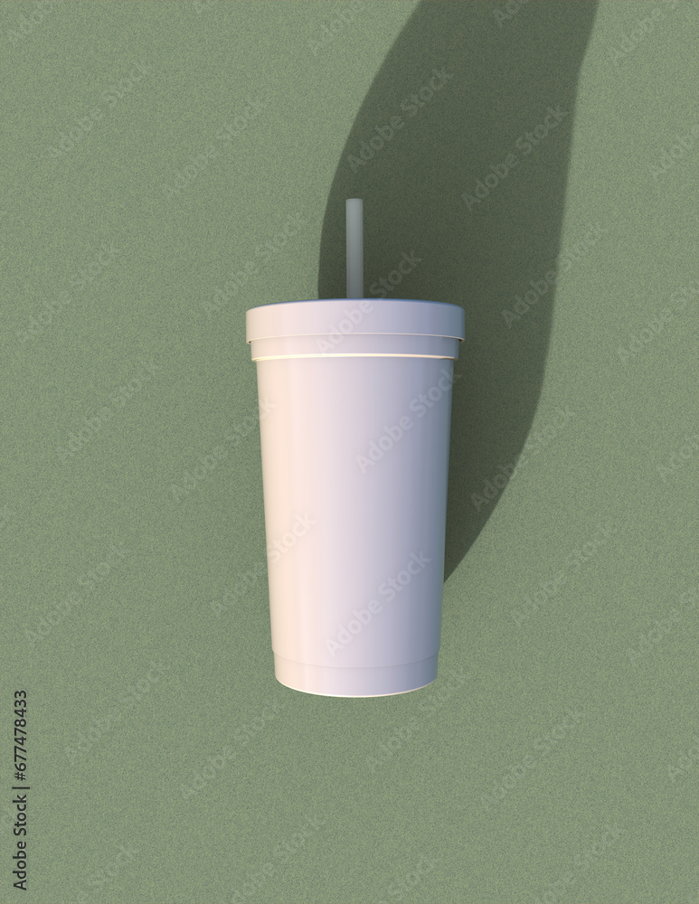 Poster a 3d rendering of a sleek and stylish tumbler with a simple yet tasteful and harmonious background d