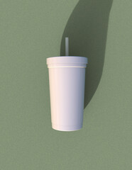 A 3D rendering of a sleek and stylish tumbler with a simple yet tasteful and harmonious background designed for an appealing product mock-up.
