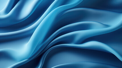 Fototapeta premium Abstract Blue silk luxury cloth. Liquid wavy or wavy folds of grunge silk texture satin velvet material. Creases of satin, silk, cloth luxurious background or elegant wallpaper. Generative AI