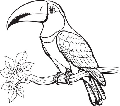 recommend clip art: Cute Bird line art coloring page design