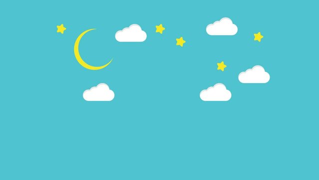 The insomnia concept represented by a sheep, moon, stars and a clock 