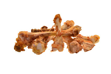 chicken bones isolated on white background