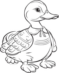 Cute Outline Duck Coloring page design