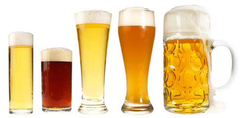 Verschiedene Biersorten im Glas - Bier Transparent PNG - obrazy, fototapety, plakaty