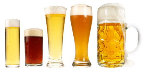 Verschiedene Biersorten im Glas - Bier Transparent PNG