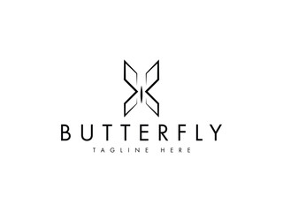minimal butterfly line logo design