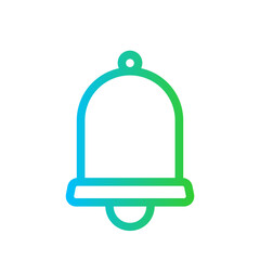 Notification digital marketing icon with blue and green gradient outline style. notification, message, alert, application, web, ui, smartphone. Vector Illustration