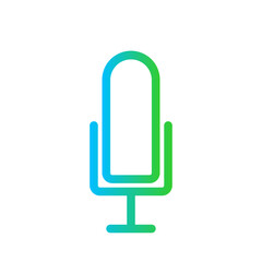 Podcast digital marketing icon with blue and green gradient outline style. podcast, radio, audio, studio, microphone, media, broadcasting. Vector Illustration