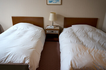 日本の一般的なホテルのツインルーム