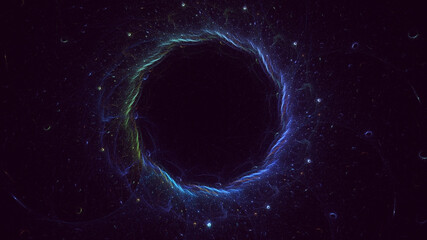 3D manual rendering abstract round hole light background