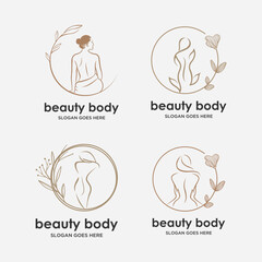 design template and illustration. Woman in minimal linear style Fashion illustration by femininity, beauty and modern art. Abstract poster and t-shirt print Vector