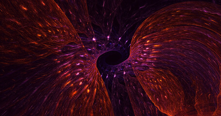 3D manual rendering abstract multicolor supernova fractal light background