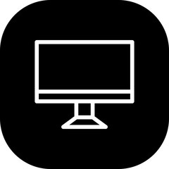 Computer digital marketing icon with black filled line outline style. computer, technology, laptop, screen, business, pc, internet. Vector Illustration