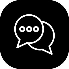 Chat digital marketing icon with black filled line outline style. chat, message, speech, communication, technology, digital, concept. Vector Illustration