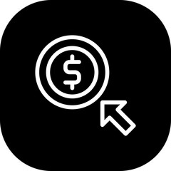 Pay per click digital marketing icon with black filled line outline style. internet, marketing, technology, click, pay, business, online. Vector Illustration