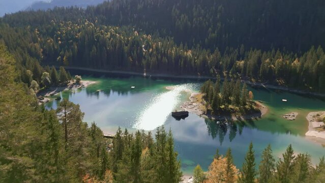 The famous Lake Caume in Switzerland. Canton Graub&uuml;nden with one of its most famous places