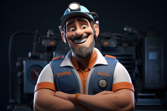 3d mechanic worker character