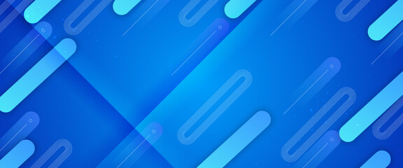 Blue vector abstract background with simple geometric shapes