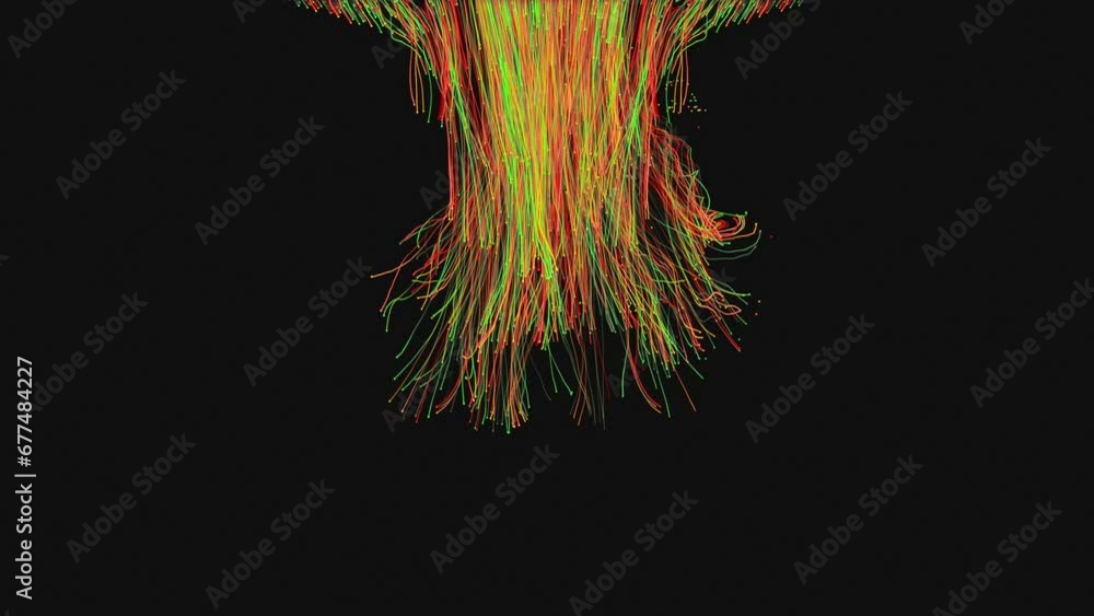 Poster multicolored fibers particle magic background