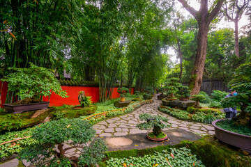 Wu Hou Shrine , Temple dedicated to Three Kingdom in Chengdu during afternoon at Chengdu Sichuan ,...
