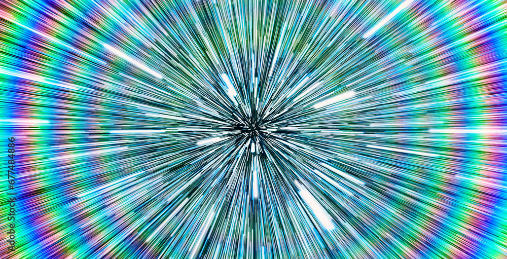 Poster Abstract flight in space hyper jump  illustration 