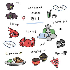 石川の手描きのアイコンセット