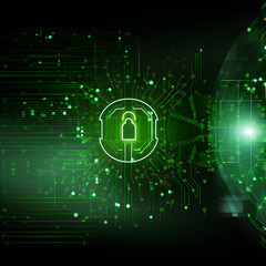 Obraz premium key shaped green abstract background Internet security concept