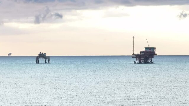 Nice gas extraction platform in adriatic sea shot at 30 fps