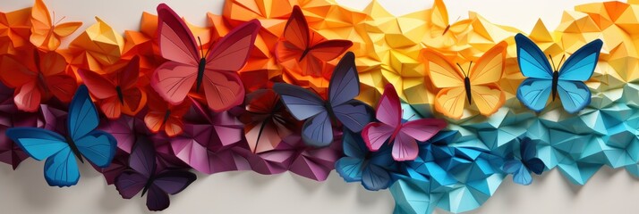 Colors Rainbow Pattern Multicolored Butterflies , Banner Image For Website, Background Pattern Seamless, Desktop Wallpaper