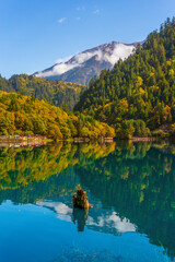 Jiuzhaigou and Five Flower Lake , Unesco national park during autumn in Ngawa Tibetan and Qiang in Sichuan , China : 17 October 2023