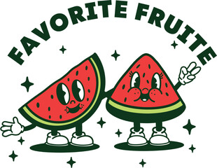 illustration of watermelon for making t-shirts and merchandise