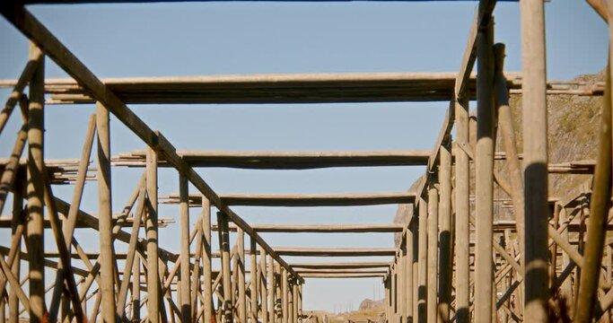 Wooden Framework In The Open Landscape