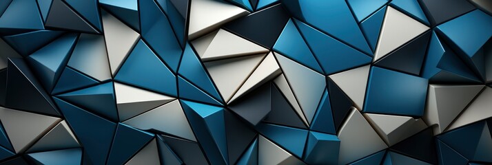 Dark Blue White Pattern Chaotic Geometric , Banner Image For Website, Background Pattern Seamless, Desktop Wallpaper - obrazy, fototapety, plakaty