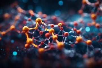 Abstract molecular background with chemical compound