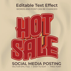 Hot sale 3D editable text effect, sale banner, text for business promotion.