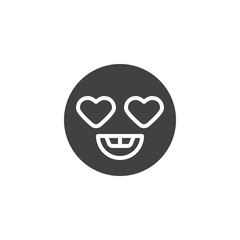 In love emoticon vector icon
