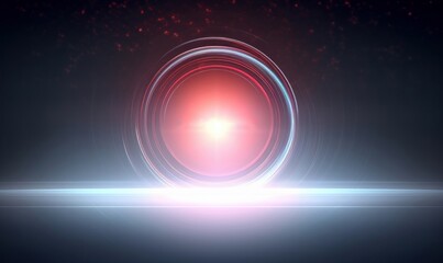 Abstract circle light effect background, Generative AI
