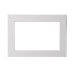 White blank picture frame, realistic horizontal picture frame. Empty white picture frame, mockup template isolated on white background.