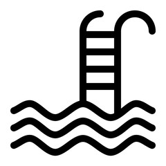 swimming pool line icon