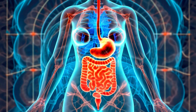 An Illustrative Exploration of Digestive Anatomy, A Visual Guide to the Anatomy of the Human Digestive System, Generative AI