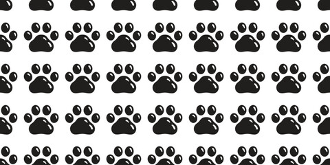 dog paw seamless pattern footprint glossy glossing textured pet cat french bulldog puppy kitten vector cartoon doodle gift wrapping paper repeat wallpaper tile background scarf isolated illustration d - obrazy, fototapety, plakaty