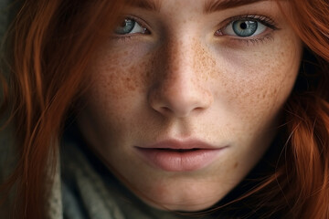 Beautiful natural woman extreme close-up