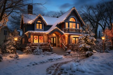 Christmas Lights: Festive holiday lights, decorations, and displays in towns and neighborhoods. - Generative AI